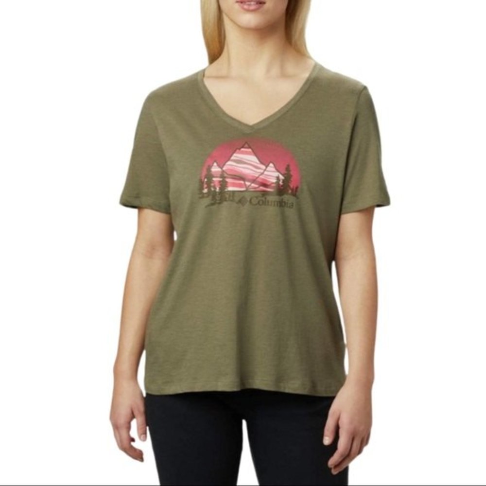 NWT Columbia Piney Ridge SS Relaxed T-Shirt Army Green S
